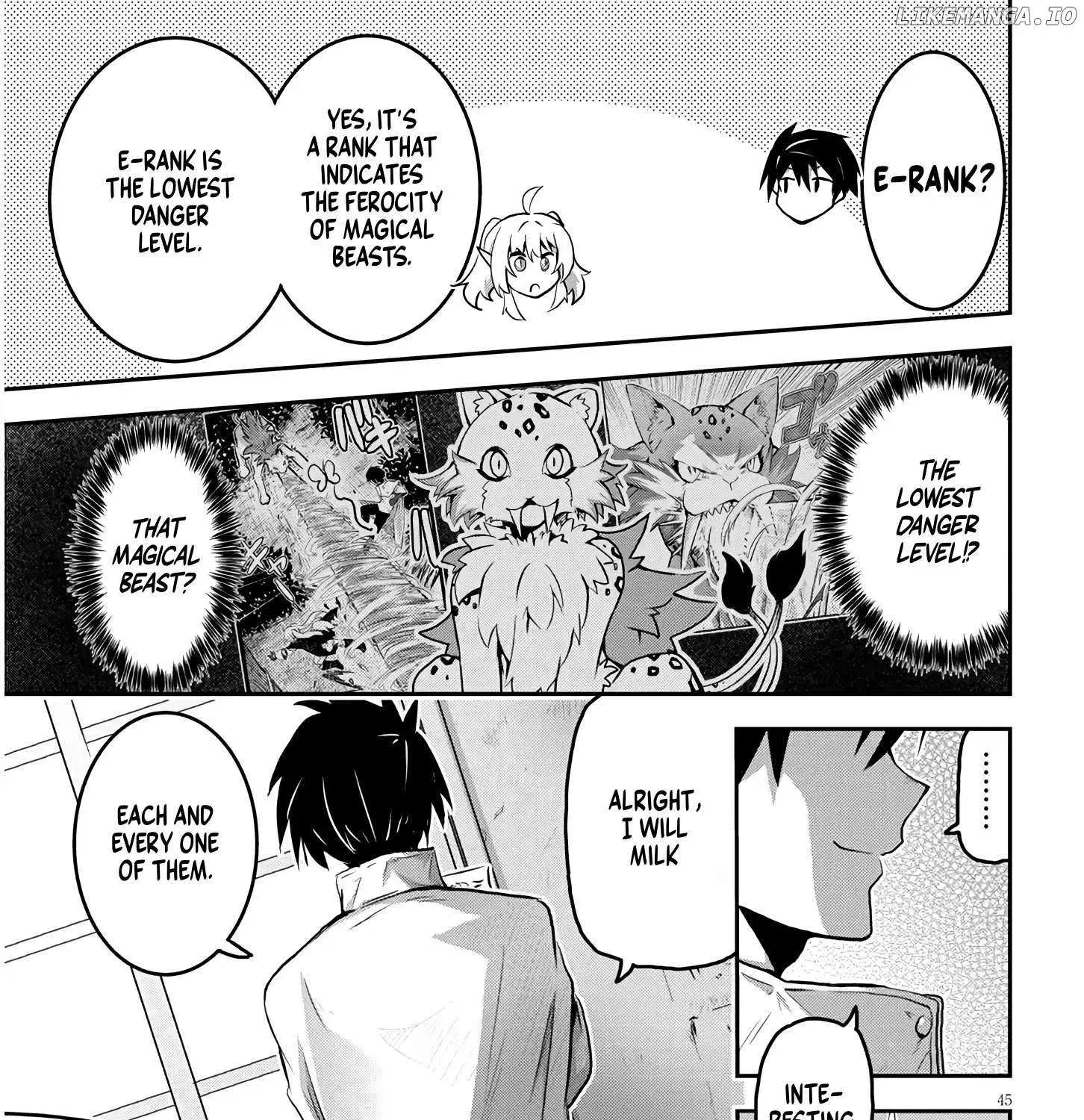 Milk-shibori Hunter no Isekai Sakunyuuki -Nouka no Saenai Otoko ga Arayuru Shuzoku no Chiku-B o Moteasobi-toriko ni Suru- — Chapter 1.2 — Page 45