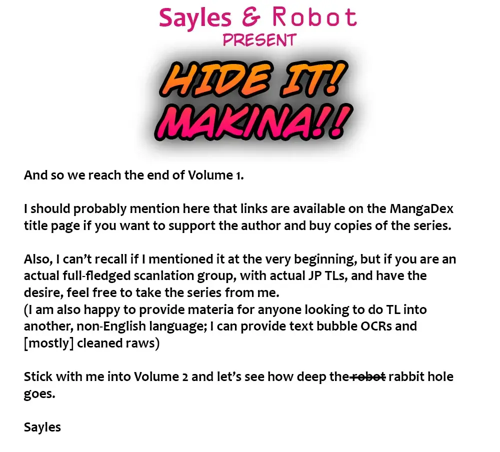 Makina-san's a Love Bot?! — Chapter 5.5 — Page 19