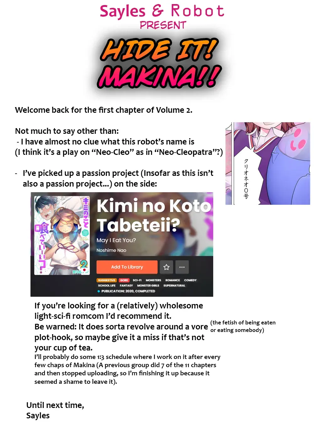 Makina-san's a Love Bot?! — Chapter 6 — Page 19