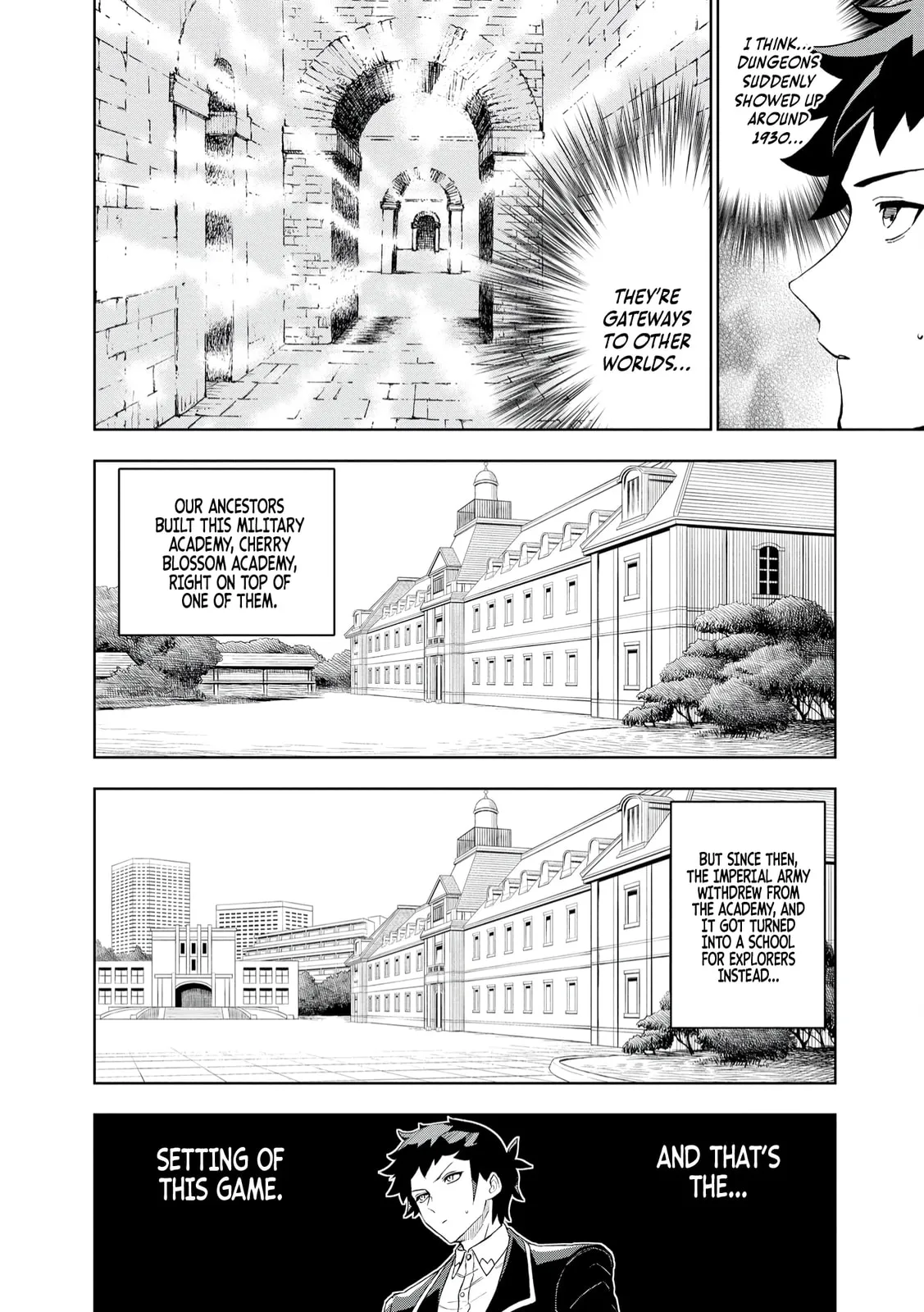 Dungeon Gakuen no Teihen ni Tensei Shita kedo, Naze ka Ore ni wa Kouryaku Hon ga Aru — Chapter 1 — Page 9