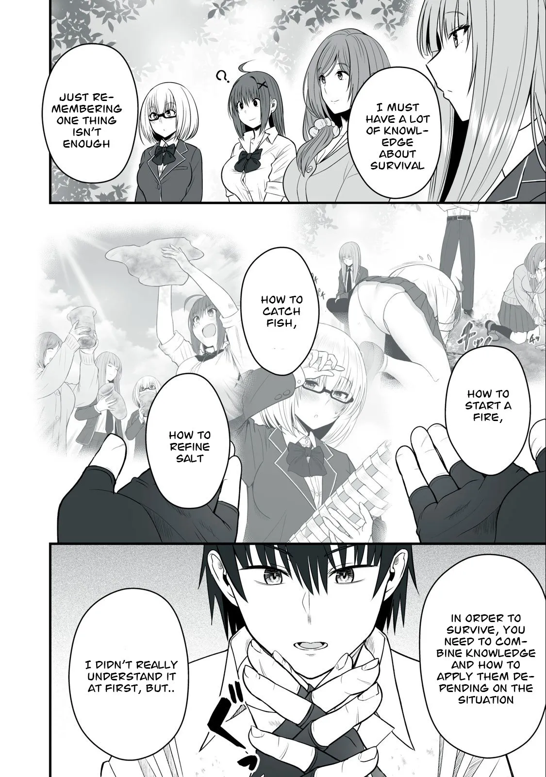 Isekai Rakuraku Survival ~Seizon Skill Kyousha no Ore ga Bishoujo Yonin to Class Mujintou Seikatsu~