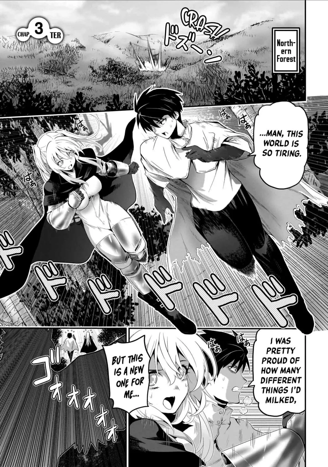 Milk-shibori Hunter no Isekai Sakunyuuki -Nouka no Saenai Otoko ga Arayuru Shuzoku no Chiku-B o Moteasobi-toriko ni Suru- — Chapter 3 — Page 1
