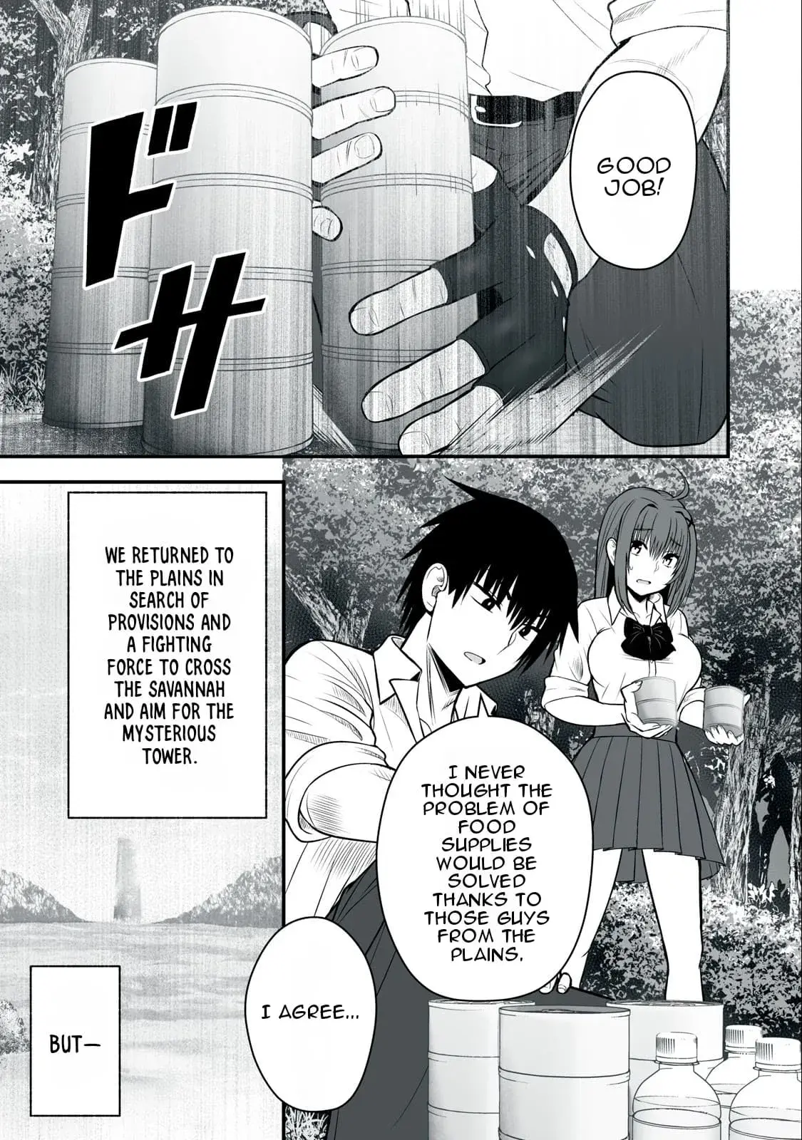 Isekai Rakuraku Survival ~Seizon Skill Kyousha no Ore ga Bishoujo Yonin to Class Mujintou Seikatsu~ — Chapter 19 — Page 1