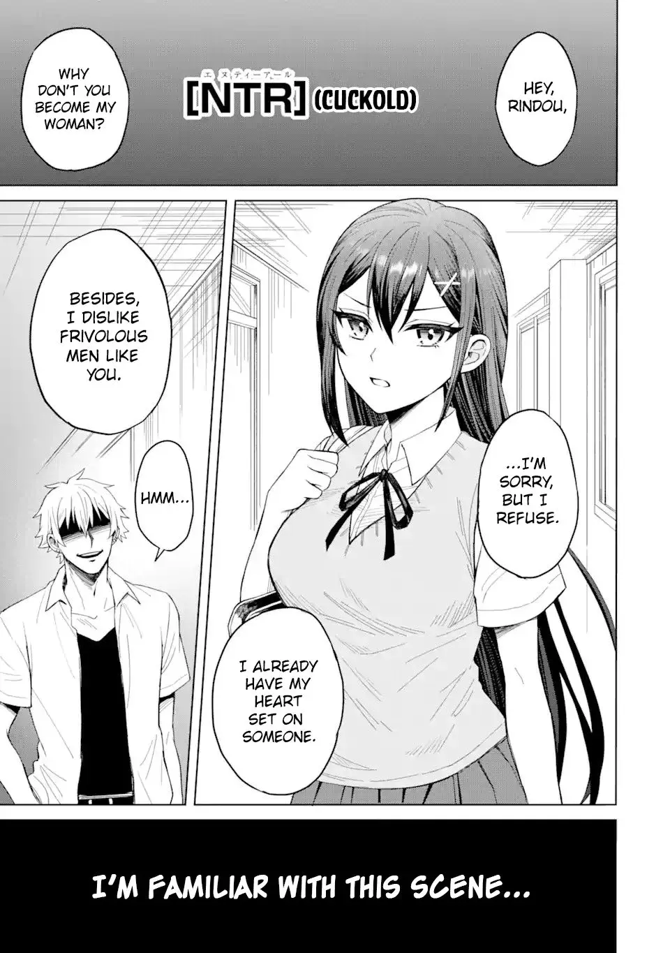 Netorare Manga no Kuzu Otoko ni Tensei Shita Hazu ga Heroine ga Yottekuru Ken — Chapter 1 — Page 1