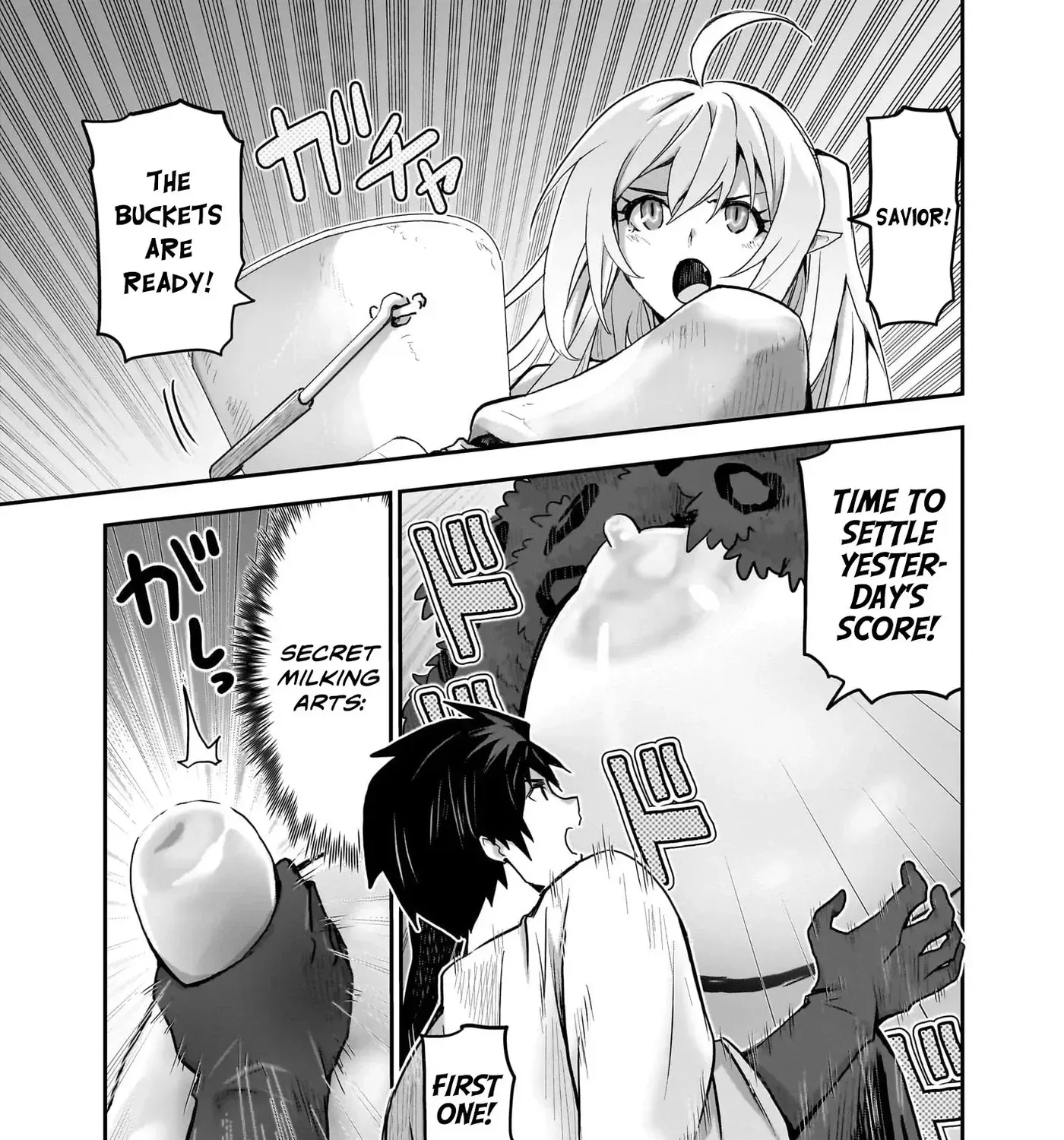 Milk-shibori Hunter no Isekai Sakunyuuki -Nouka no Saenai Otoko ga Arayuru Shuzoku no Chiku-B o Moteasobi-toriko ni Suru- — Chapter 10 — Page 57