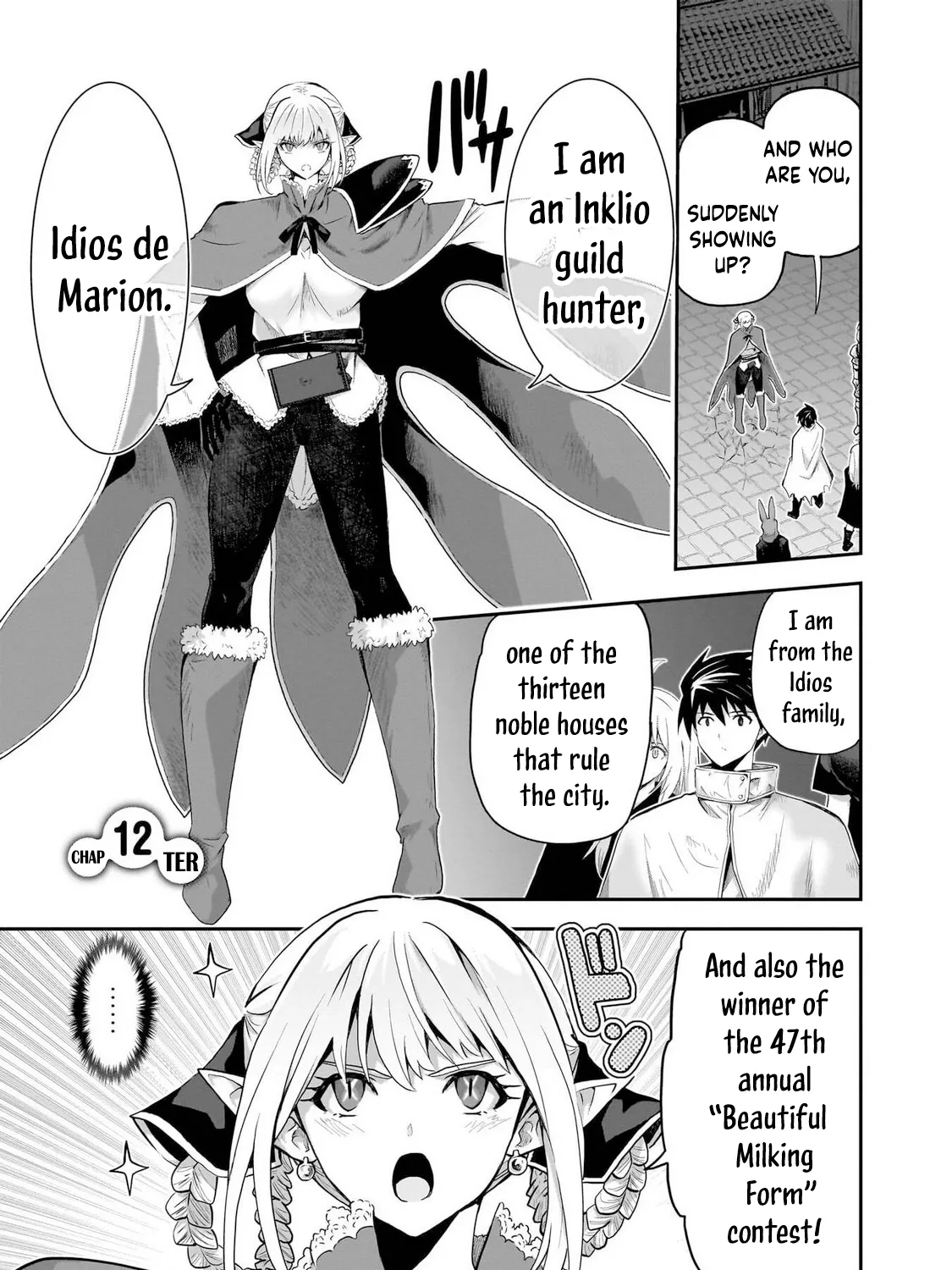 Milk-shibori Hunter no Isekai Sakunyuuki -Nouka no Saenai Otoko ga Arayuru Shuzoku no Chiku-B o Moteasobi-toriko ni Suru- — Chapter 12 — Page 1