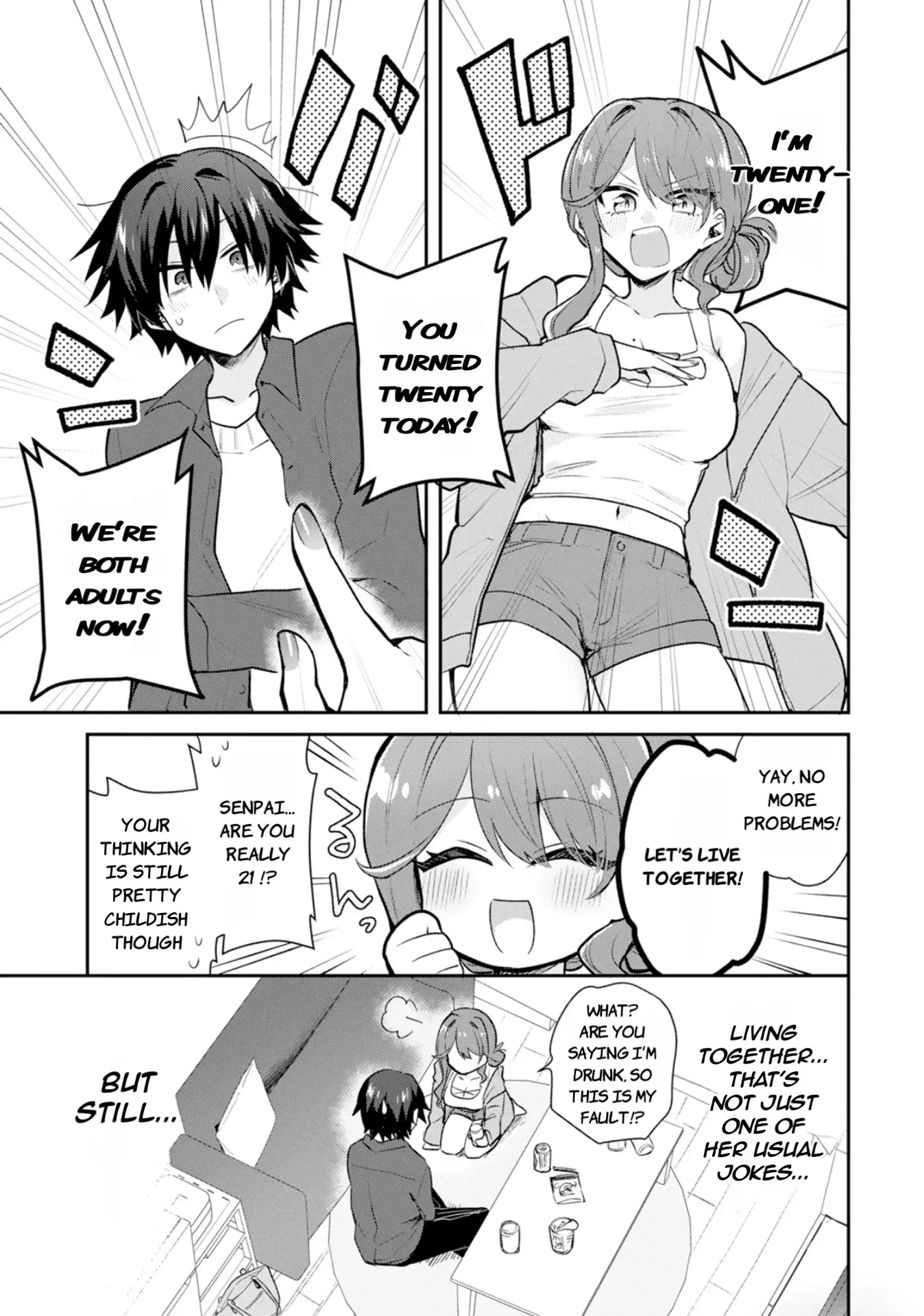 Osake to Senpai Kanojo to no Amaama Doukyo Lovecome wa Nijuusai ni Natte kara — Chapter 1 — Page 6